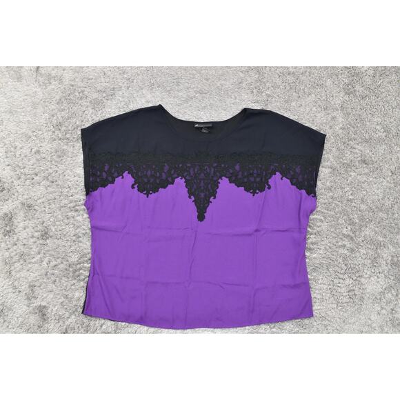 Lane Bryant Purple Crew Neck Blouse Plus Size 22/24 Polyester Short Sleeve - Picture 2 of 9